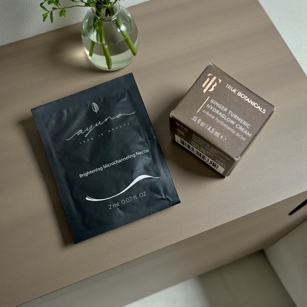Ayuna Brighten Microchanneling Nectar & True Botanicals Ginger Hydraglow Cream